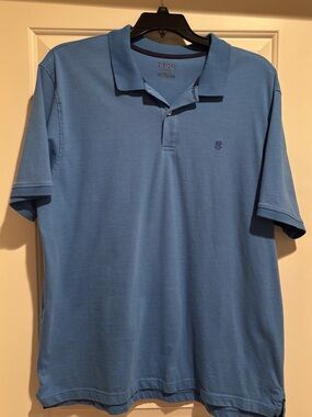 Izod Men's Light Blue Knit Short Sleeve Polo